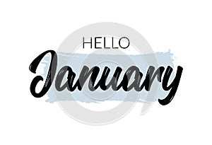 Hello January quote. Welcome january celebration winter illustration