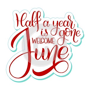 Hello June lettering.