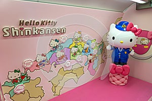 Hello Kitty Shinkansen bullet train, service on Sanyo Shinkansen line