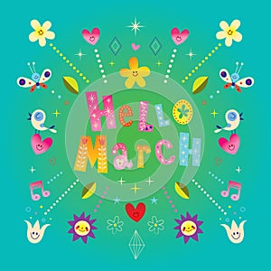 Hello March greeting card