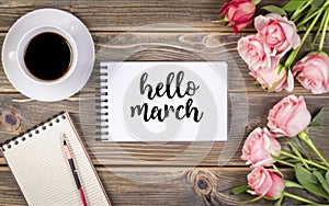 Hello March greeting card