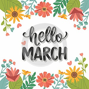 Hello March greeting card