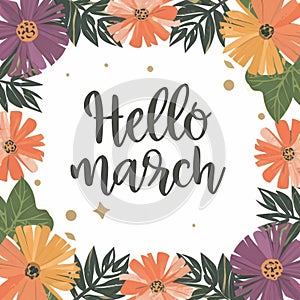 Hello March greeting card