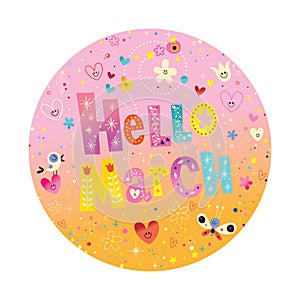 Hello March greeting card