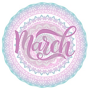 Hello March spring lettering