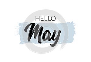 Hello may month lettering vector welcome background design card photo