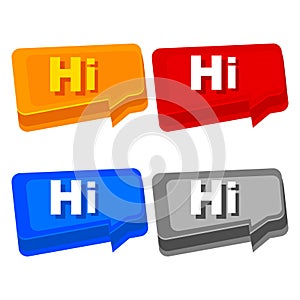 Hello message .Simple red text Hello sign. Vector illustration