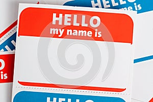 Hello my name is name badge paper aticker photo