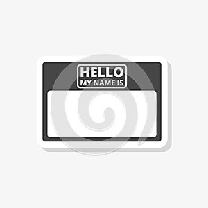 Hello my name card, with Copy Space sticker, simple vector icon