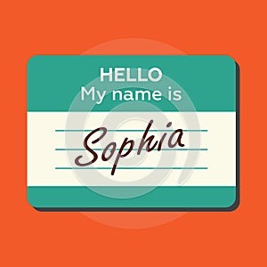 Hello my name is card, Label sticker, introduce badge welcome. C