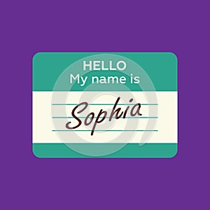 Hello my name is card, Label sticker, introduce badge welcome. m