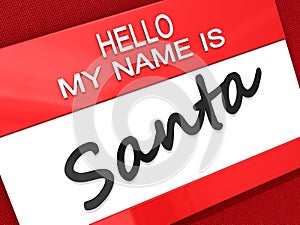 Hello My Name is Santa Sticker