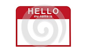 hello my name is sticker tag vector