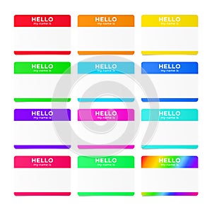 Hello my name is - tag. Introduction sticker for dating and meetups.