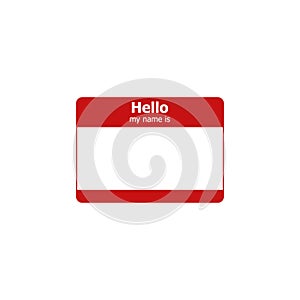 Hello my name is. Vector label sticker