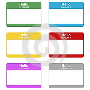 Hello my name is. Vector label sticker