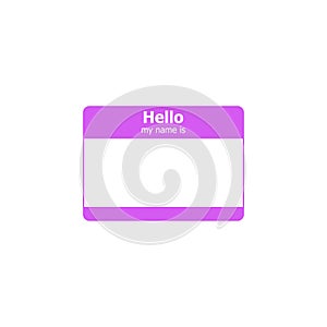 Hello my name is. Vector label sticker