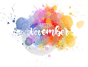 Hello November lettering background