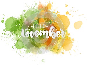 Hello November lettering background