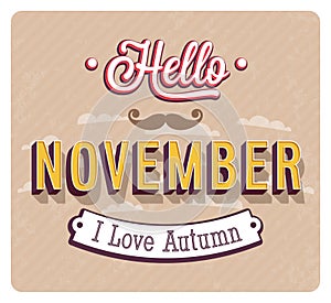 Hello november typographic design.