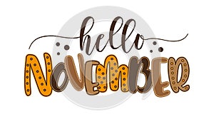 Hello November - typography decoration