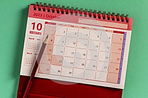 Hello October 2023. Desktop calendar for planning and managing each date