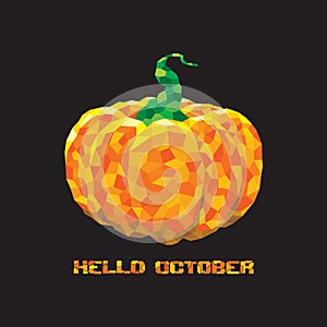 Hello October Pumpkin Mozaic Abstract Background