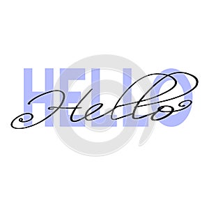 Hello phrase hand drawn lettering