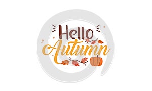 Hello Pumpkin Season Cute Hand Drawn Vector