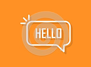 Hello speech bubble icon in flat style. Hi message vector illustration on isolated background. Welcome sign business concept