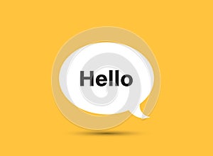 Hello speech bubble icon in flat style. Hi message vector illustration on isolated background. Welcome sign business concept