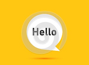 Hello speech bubble icon in flat style. Hi message vector illustration on isolated background. Welcome sign business concept