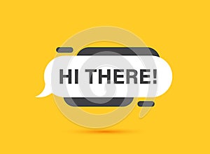 Hello speech bubble icon in flat style. Hi there message vector illustration on isolated background. Welcome sign business concept