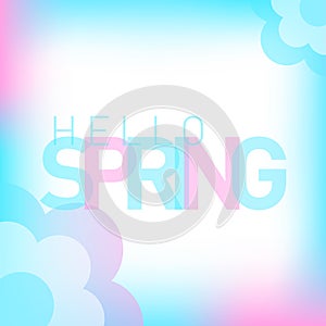 hello spring background with hello spring lettering vector illustration