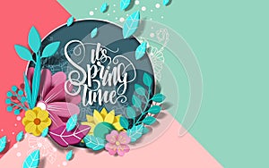 Hello spring banner. Trendy texture. Season vocation, weekend, holiday logo. Spring Time Wallpaper. Happy spring Day. Spring