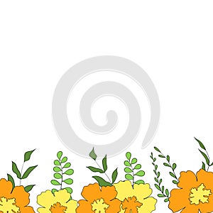 Hello spring banners collection. Background with color leaves, flowers. Nature concept design. Modern floral