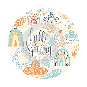 Hello Spring Circle Composition