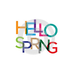 Hello spring letter script unique background