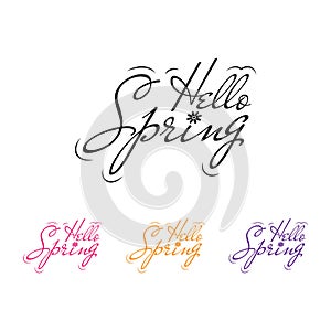 Hello spring letter script unique background