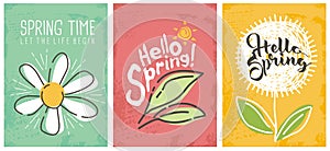 Hello spring seasonal banners collection