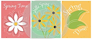 Hello spring, spring seasonal banner collection.