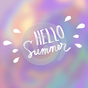 Hello summer. Abstract vector blurred background