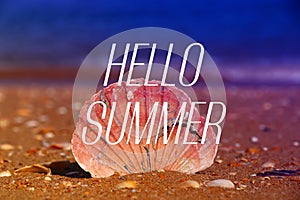 Hello summer banner sign