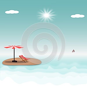 Hello summer beach Island. Vector illustration