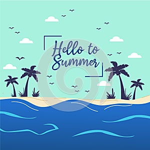 Hello Summer Beach Party Vector Design