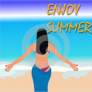 Hello summer Beach Vector Design
