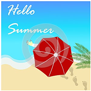 Hello summer Beach Vector Design