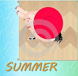 Hello summer Beach Vector Design