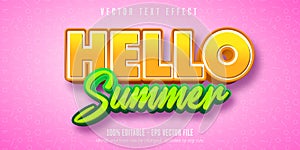 Hello summer editable text effect