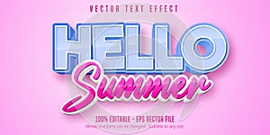 Hello summer editable text effect